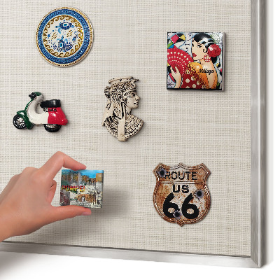 Printed magnet board in a silver frame Subtle elegance