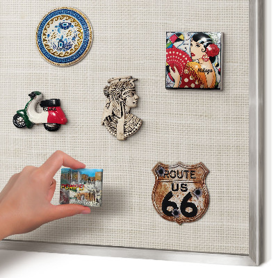 Printed magnet board in a silver frame Subtle elegance