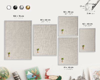 Printed magnet board in a silver frame Subtle elegance