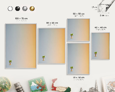 Printed magnet board in a silver frame Pastel gradient
