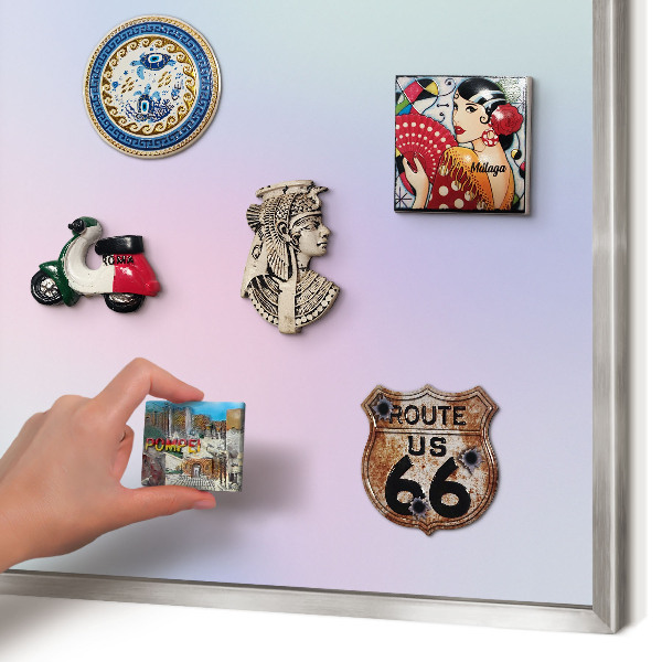 Printed magnet board in a silver frame Pastel gradient