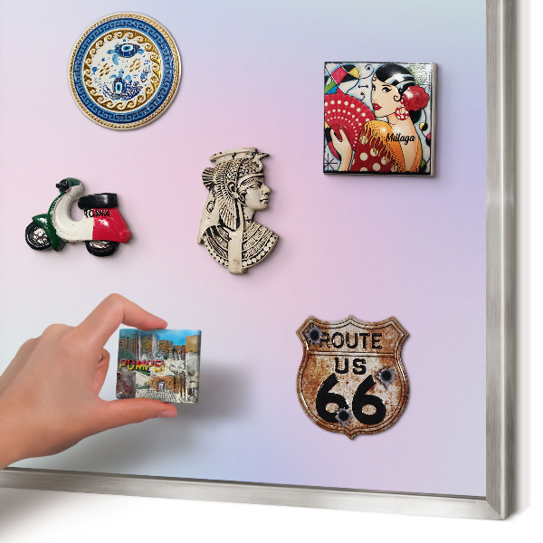 Printed magnet board in a silver frame Pastel gradient