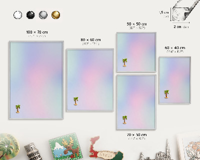 Printed magnet board in a silver frame Pastel gradient