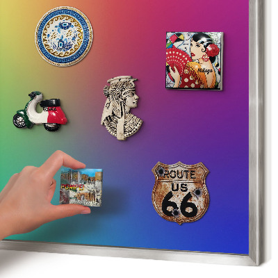 Printed magnet board in a silver frame Rainbow gradient