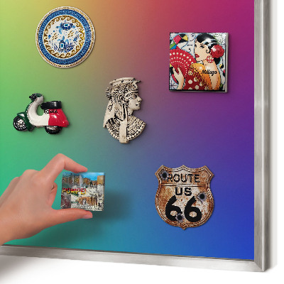 Printed magnet board in a silver frame Rainbow gradient