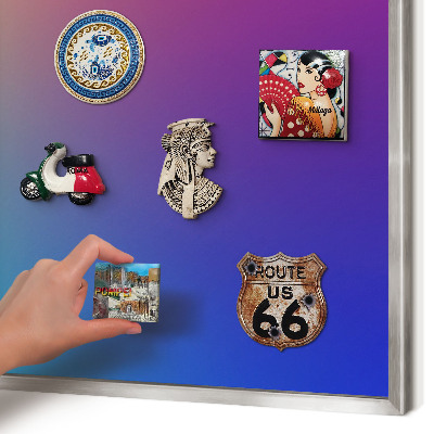 Printed magnet board in a silver frame Rainbow gradient