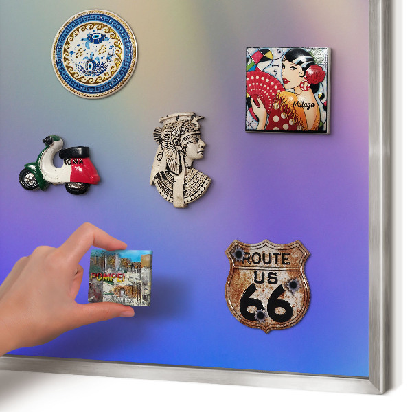 Printed magnet board in a silver frame Subtle gradient