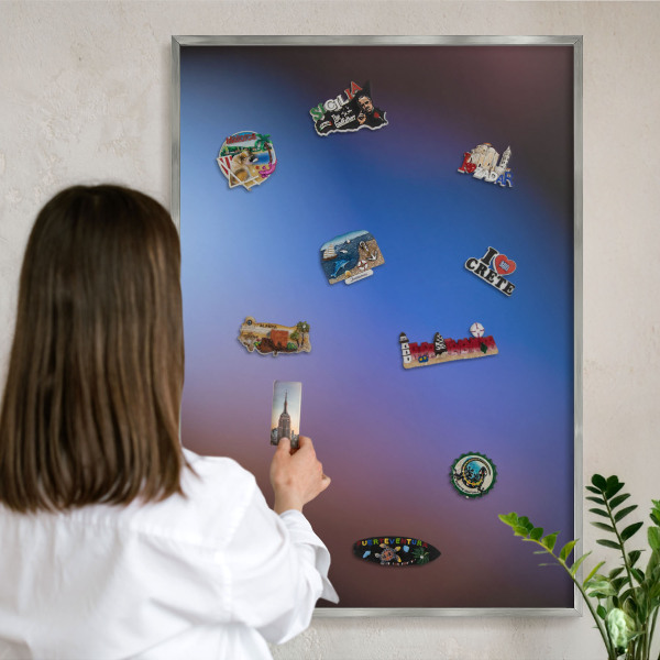 Printed magnet board in a silver frame Colors of Balance