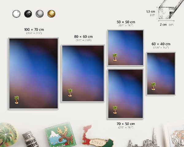 Printed magnet board in a silver frame Colors of Balance