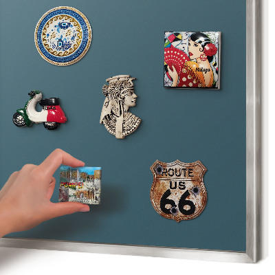 Printed magnet board in a silver frame Dark turquoise