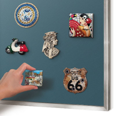 Printed magnet board in a silver frame Dark turquoise