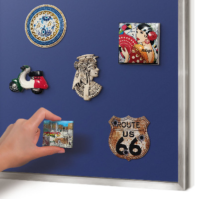 Printed magnet board in a silver frame Vivid navy blue