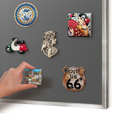 Printed magnet board in a silver frame Dark gray