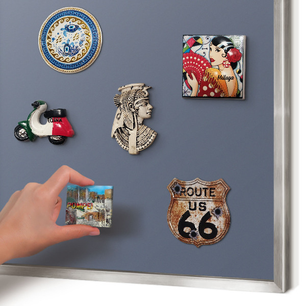Printed magnet board in a silver frame Cool gray