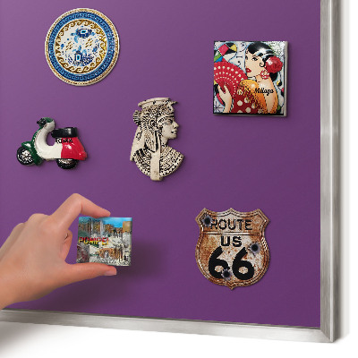 Printed magnet board in a silver frame Strong purple