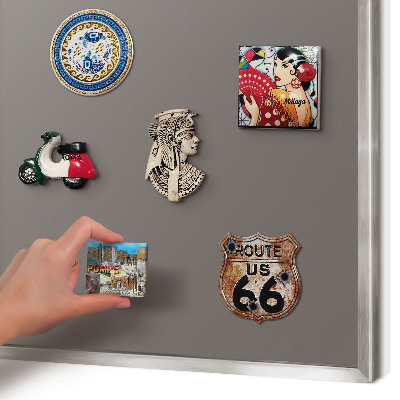 Souvenir magnet display board with a silver frame Dark gray