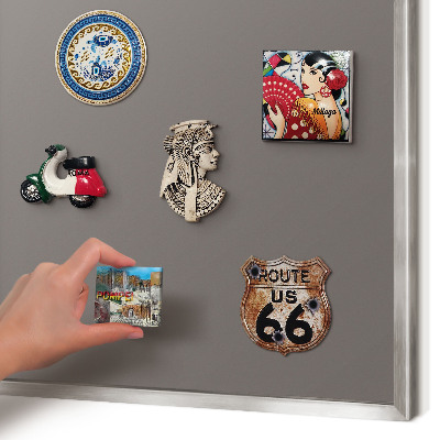 Souvenir magnet display board with a silver frame Dark gray