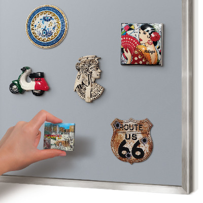 Printed magnet board in a silver frame Delicate gray