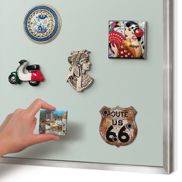 Printed magnet board in a silver frame Light mint