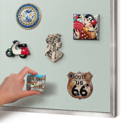Printed magnet board in a silver frame Light mint