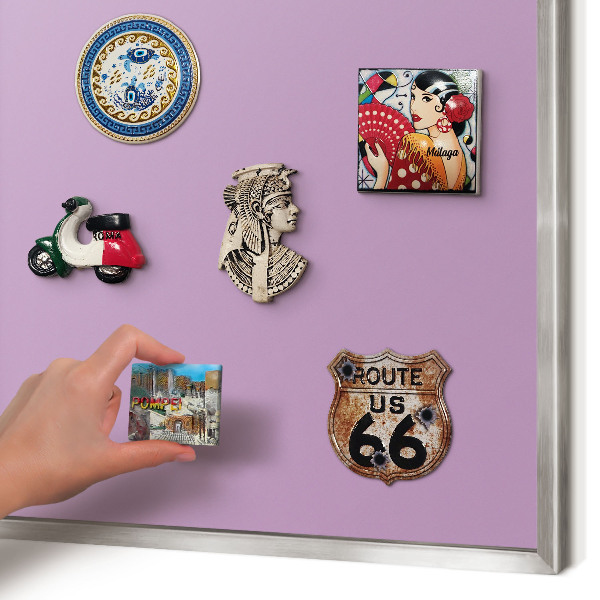 Printed magnet board in a silver frame Light purple