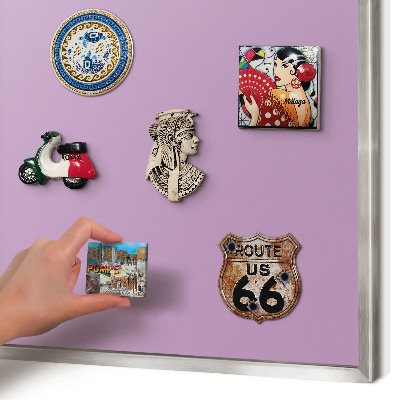 Printed magnet board in a silver frame Light purple