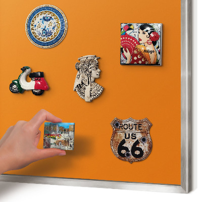 Printed magnet board in a silver frame Strong orange