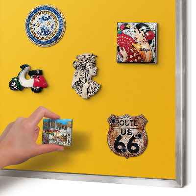 Printed magnet board in a silver frame Vivid orange