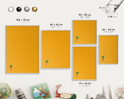 Printed magnet board in a silver frame Vivid orange