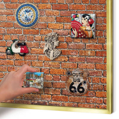 Magnetic board for magnets in a gold frame Brick motif