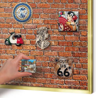 Magnetic board for magnets in a gold frame Brick motif
