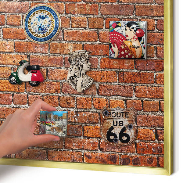 Magnetic board for magnets in a gold frame Brick motif