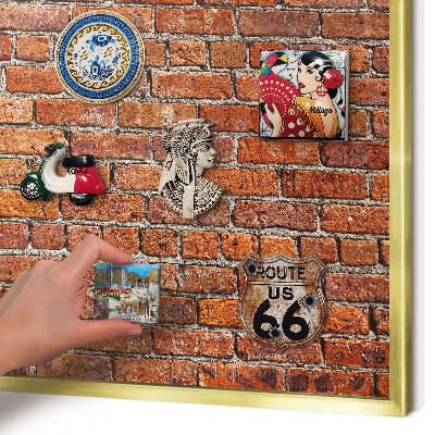 Magnetic board for magnets in a gold frame Brick motif
