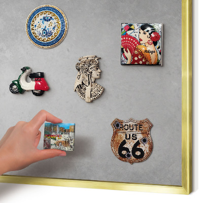 Magnetic board for magnets in a gold frame Silver fog