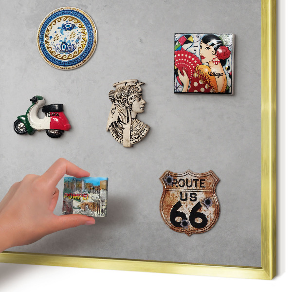 Magnetic board for magnets in a gold frame Silver fog