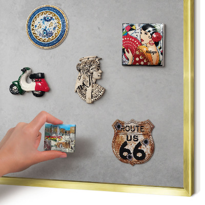 Magnetic board for magnets in a gold frame Silver fog