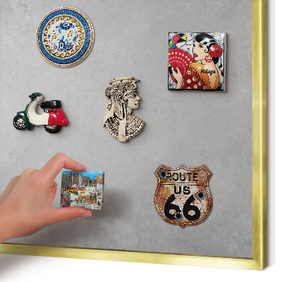 Magnetic board for magnets in a gold frame Silver fog