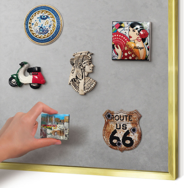 Magnetic board for magnets in a gold frame Silver fog