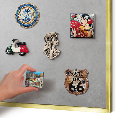 Magnetic board for magnets in a gold frame Silver fog