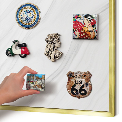 Magnetic board for magnets in a gold frame Subtle marble