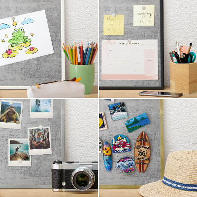 Magnetic board for magnets in a gold frame Gray surface