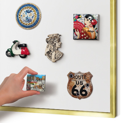 Magnetic board for magnets in a gold frame Pure white