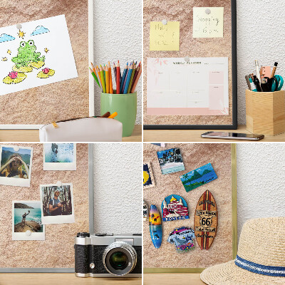 Magnetic board for magnets in a gold frame Stone texture