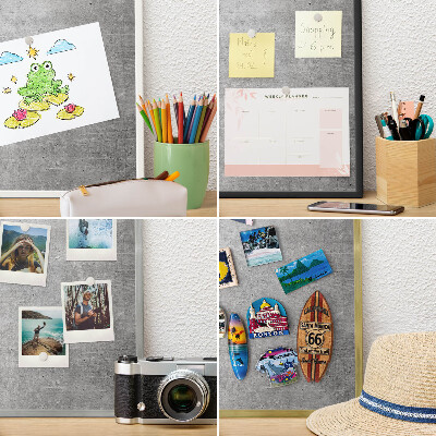 Magnetic board for magnets in a gold frame Concrete minimalism
