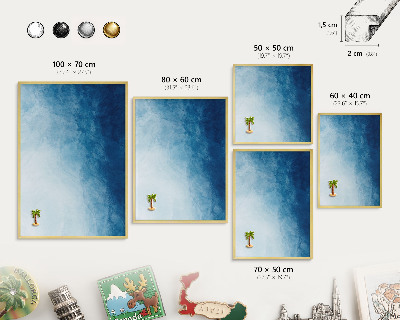 Magnetic board for magnets in a gold frame Blue abstractions