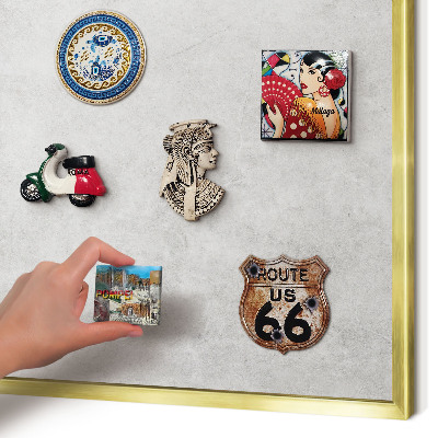 Magnetic board for magnets in a gold frame Gray elegance