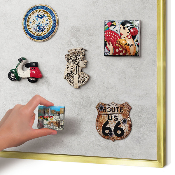 Magnetic board for magnets in a gold frame Gray elegance