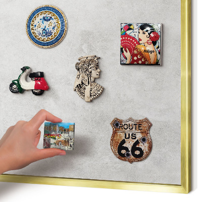 Magnetic board for magnets in a gold frame Gray elegance