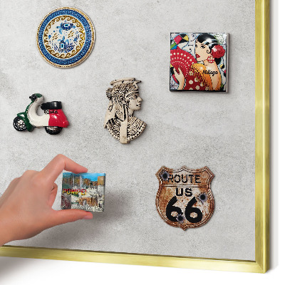 Magnetic board for magnets in a gold frame Gray elegance