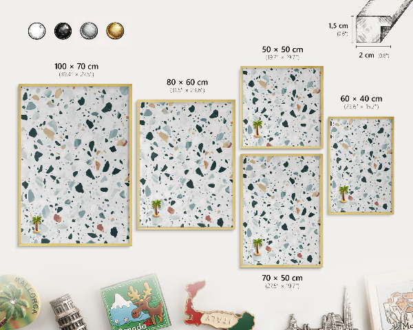Magnetic board for magnets in a gold frame Dynamic patterns